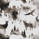 Printed Wincy Col. 114 Wildlife Black (Min: 10mtrs)